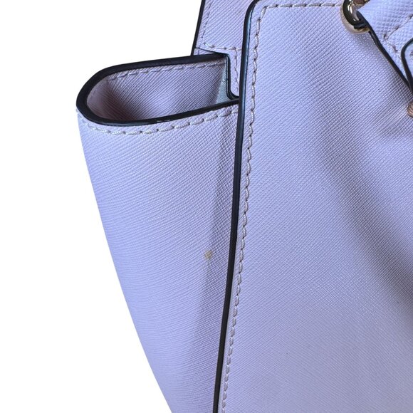 Michael Kors Selma Medium Saffiano Leather Satchel in Pale Pink Gold Hardware - Picture 5 of 13